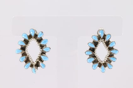 America Sterling Silver Turquoise Post Earring's.