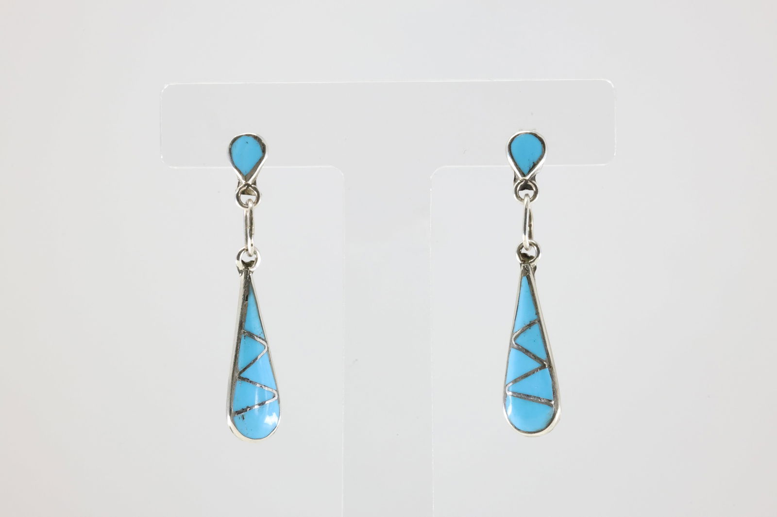 Native America Zuni Sterling Silver Turquoise Post Earring's By AA. (1 of 4)