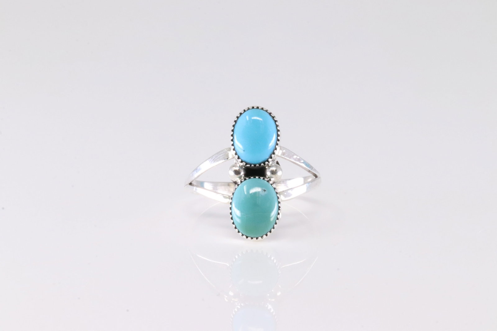 Native America Navajo Sterling Silver Turquoise Ring By J.: This is a Native America Navajo Sterling Silver Turquoise Ring By J. Ring size: 8.50.