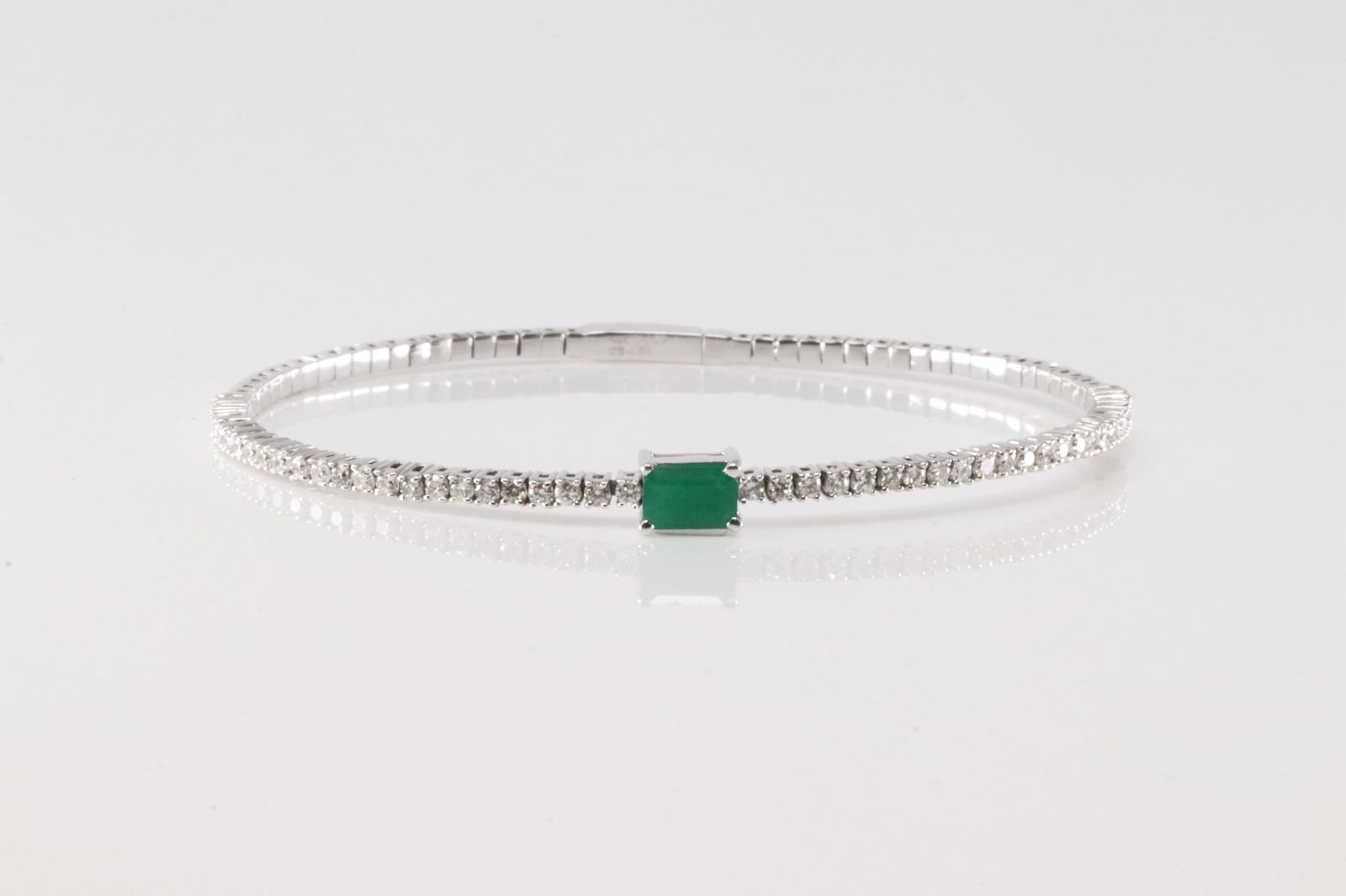 Emerald & Diamond Bangle Bracelet 14Kt. (1 of 4)