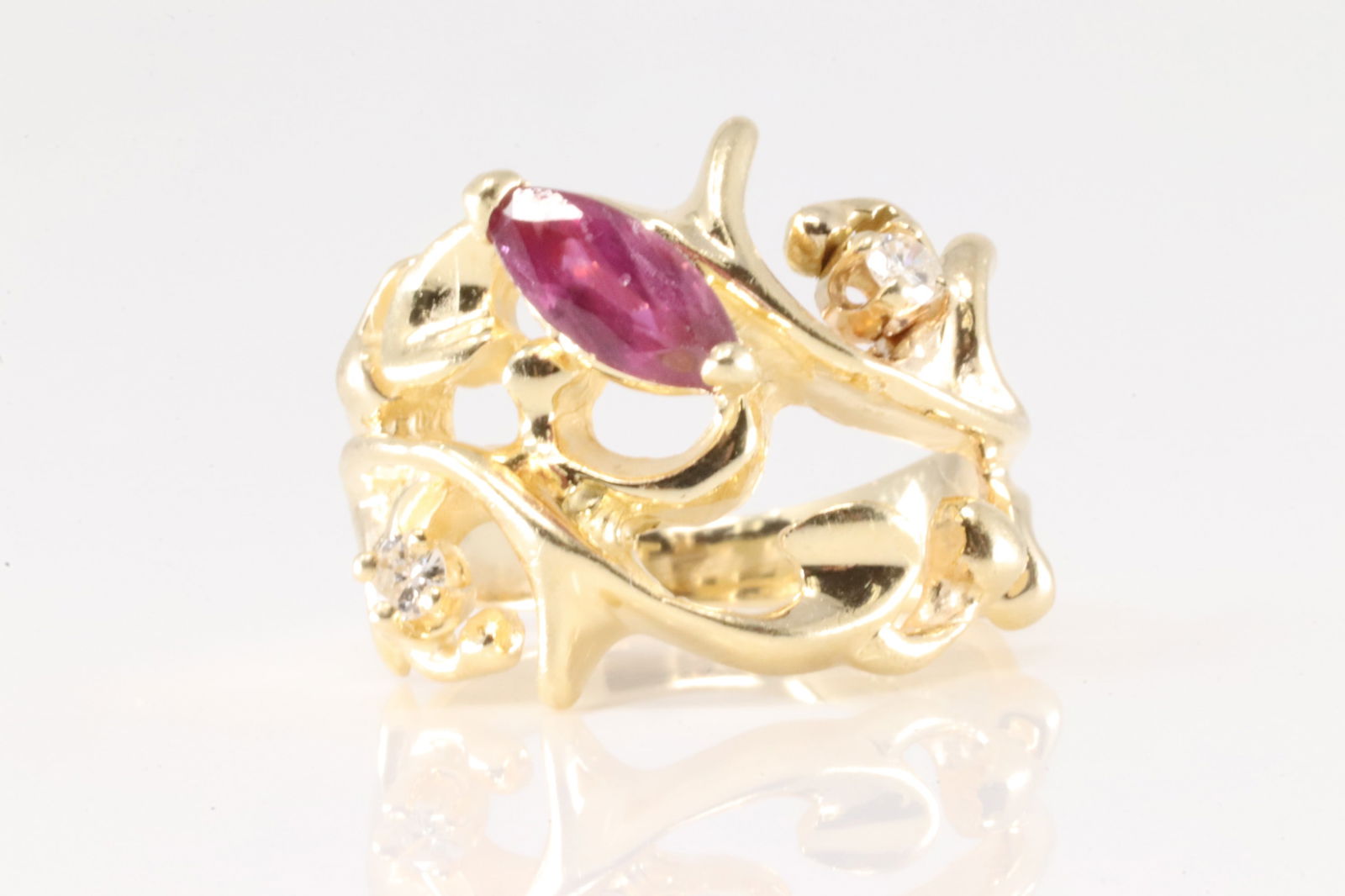 Ruby & Diamond Ring 14Kt. (1 of 4)