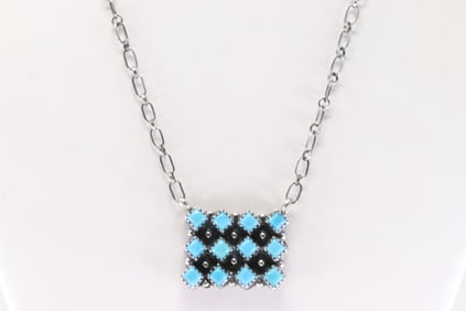 America Sterling Silver Turquoise Necklace.