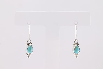 America Sterling Silver Turquoise Dangling Earring's.
