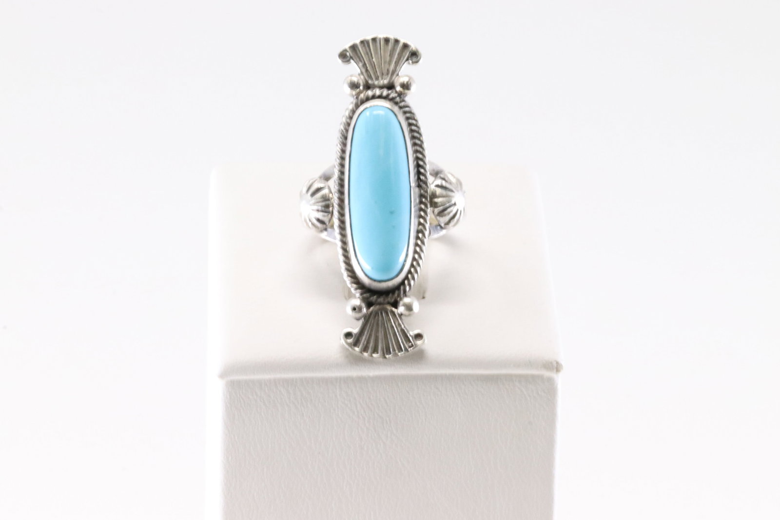 Native America Navajo Sterling Silver Turquoise Ring By Marita Benally. From R.B Company.: This is a Native America Navajo Sterling Silver Turquoise Ring By Marita Benally. From R.B Company. Stamp R.B. Ring Size: 6.00.