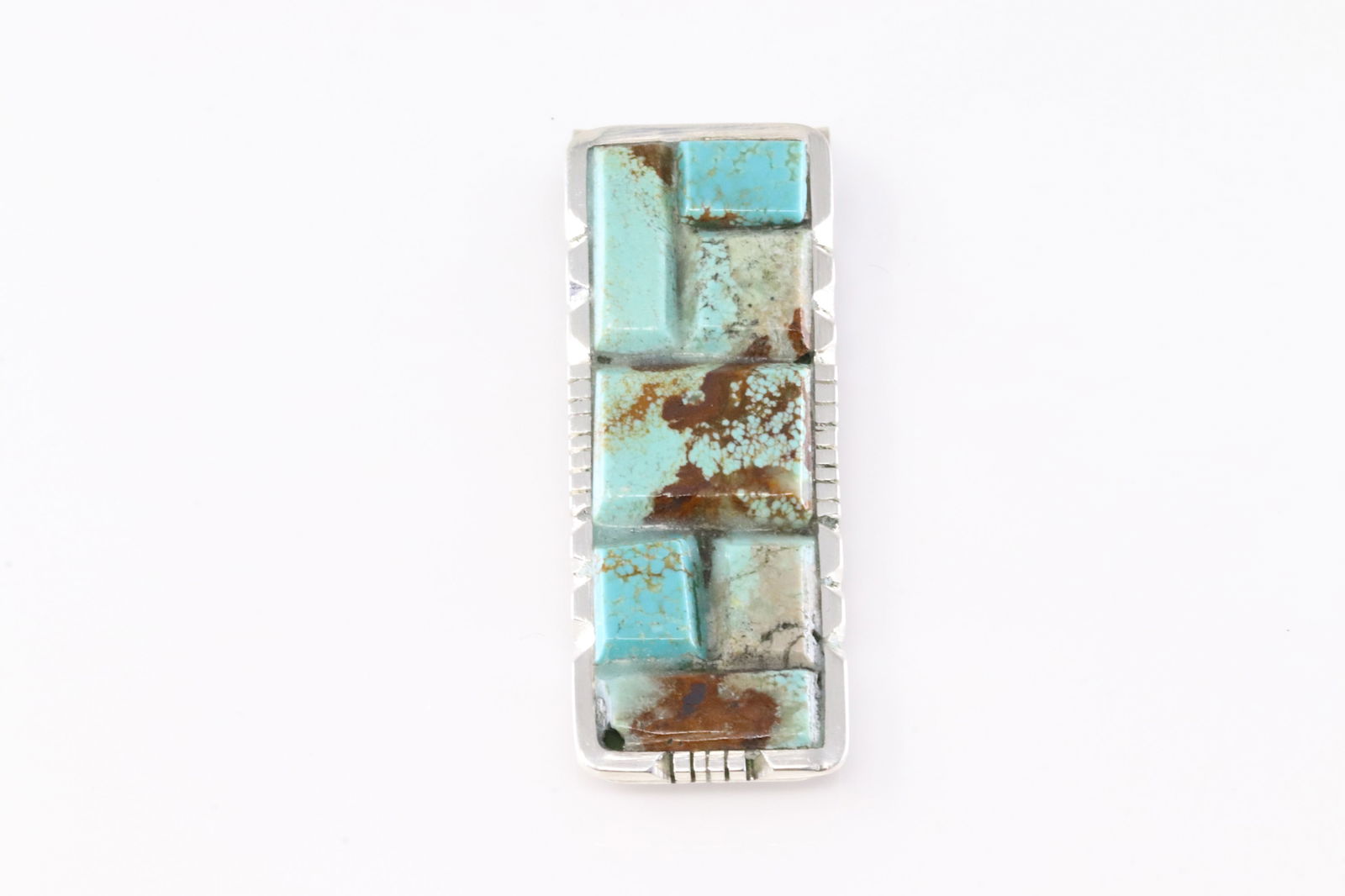Native America Navajo Sterling Silver Number 8 Turquoise Money Clip By Brandon Etcitty.: This is a Native America Navajo Sterling Silver Number 8 Turquoise Money Clip By Brandon Etcitty.