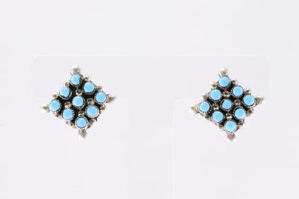 America Sterling Silver Turquoise Post Earring's.