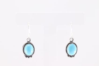 America Sterling Silver Turquoise Dangling Earring's.