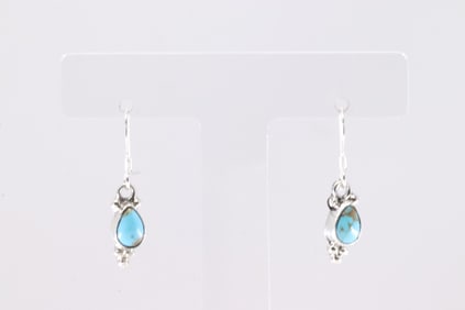 America Sterling Silver Turquoise Dangling Earring's.