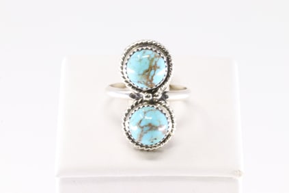 America Navajo Sterling Silver Turquoise Ring.