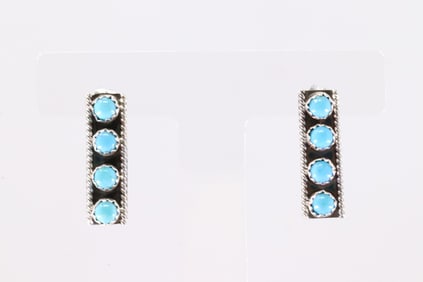 America Sterling Silver Turquoise Post Earring's.