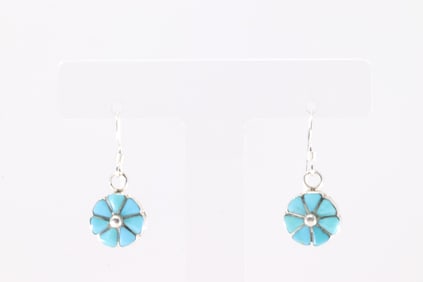 America Sterling Silver Turquoise Dangling Earring's.