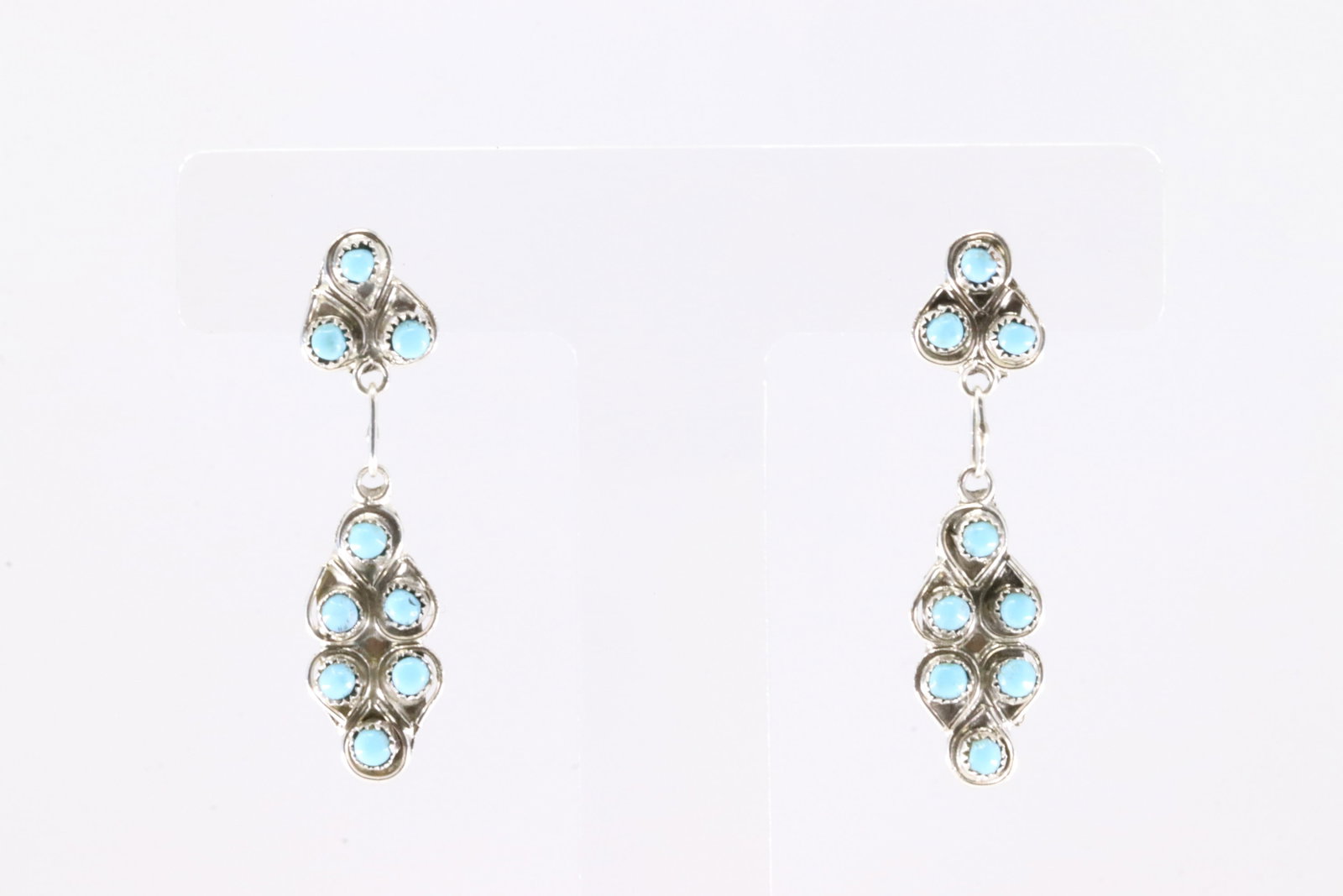 America Sterling Silver Turquoise Post / Dangling Earring's.: This is a America Sterling Silver Turquoise Post / Dangling Earring's.