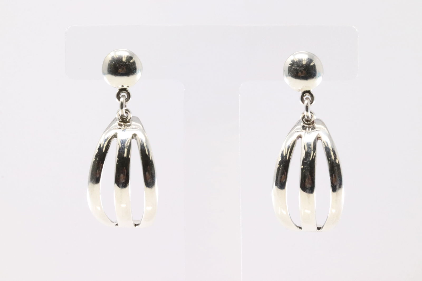 Native America Sterling Silver Solid Hoop Post / Dangling Earring's.: This is a Native America Sterling Silver Solid Hoop Post / Dangling Earring's.