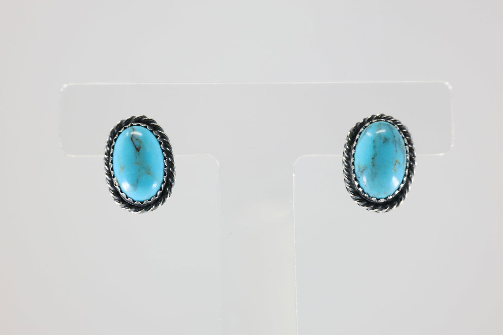 America Sterling Silver Turquoise Post Earring's. (1 of 3)