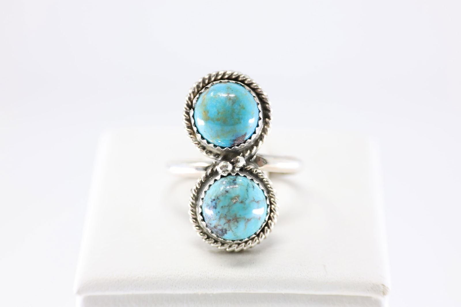 Native America Navajo Sterling Silver Turquoise Ring By Esther White. (1 of 3)