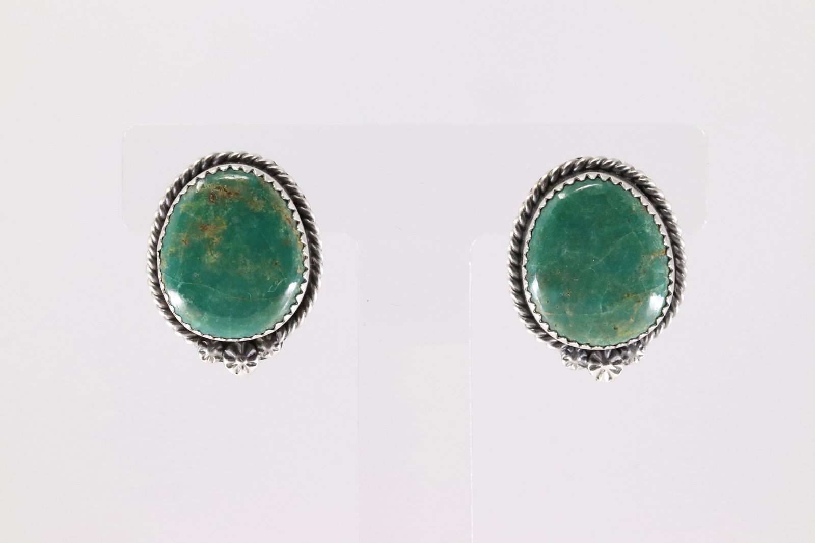 Native America Navajo Sterling Silver Royston Post Earring's By Virginia Becenti. (1 of 4)