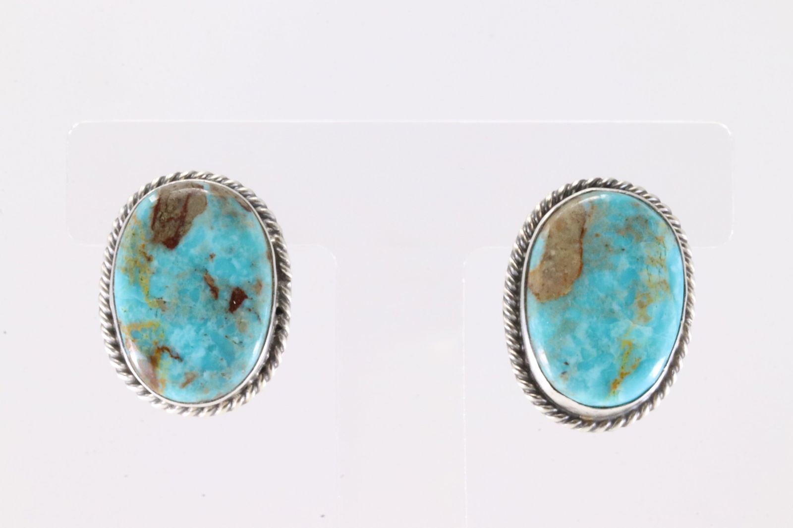 Native America Navajo Sterling Silver Royston Turquoise Post Earring's By Chassity Belone. (1 of 4)