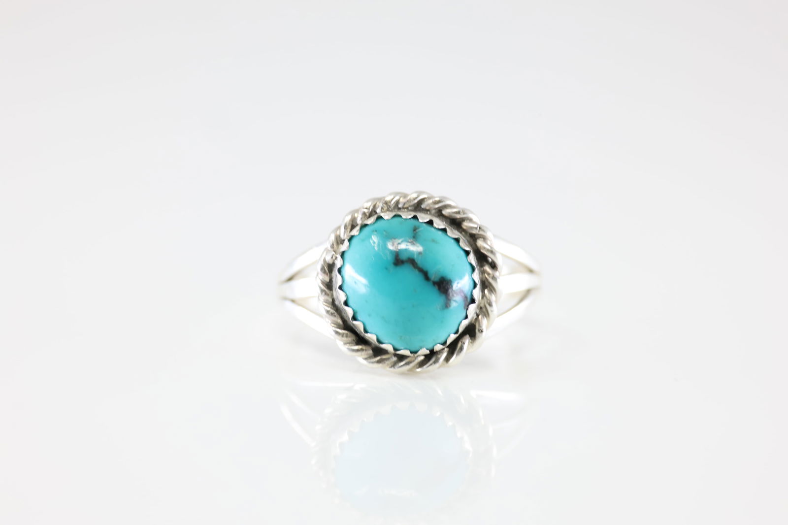 Native America Navajo Sterling Silver Turquoise Ring By B. (1 of 3)