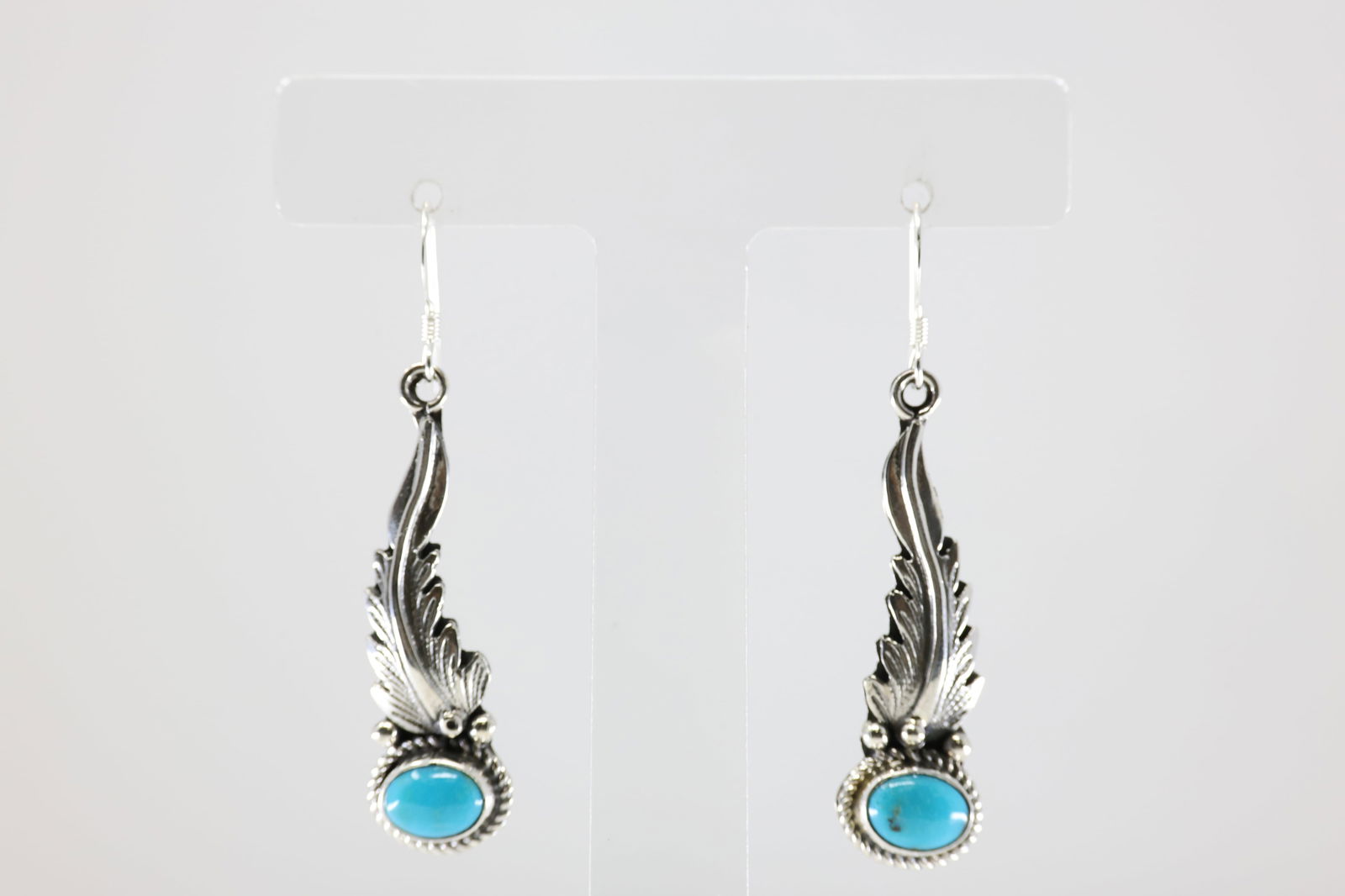 America Sterling Silver Turquoise Dangling Earring's. (1 of 4)