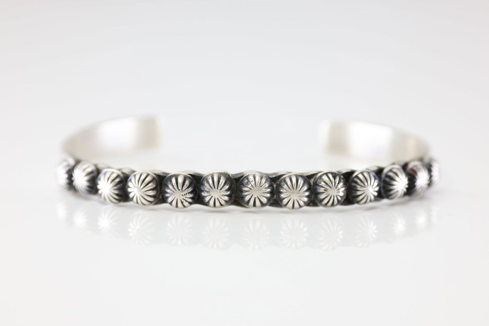 Native America Navajo Sterling Silver Solid Bracelet Cuff By Martha Cayatineto. (1 of 4)