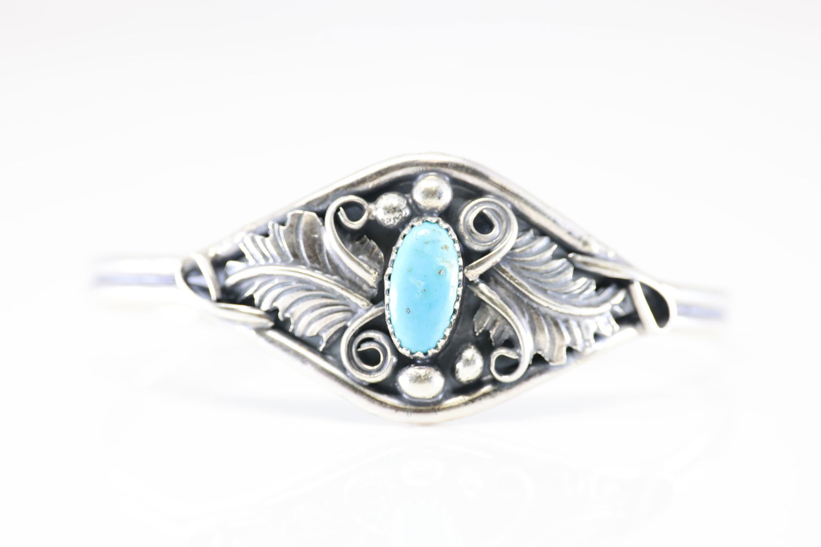 Native America Navajo Sterling Silver Turquoise Barcelet Cuff By Harry B.Yazzie. (1 of 4)