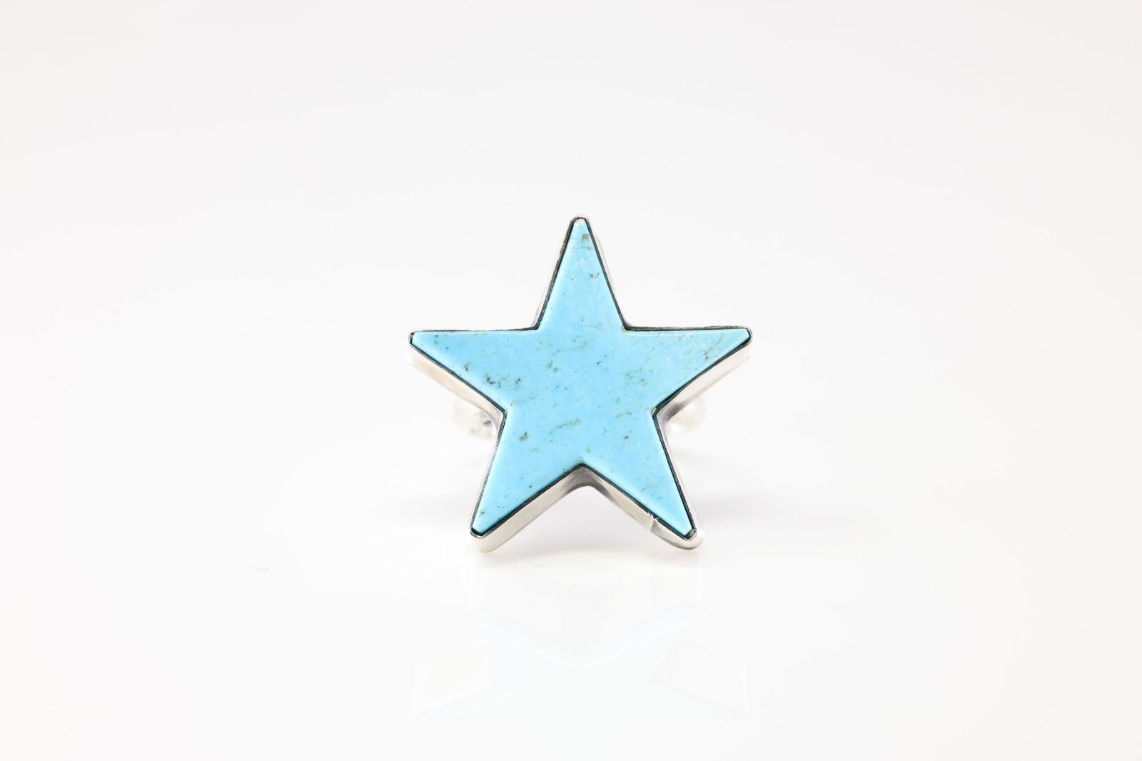 Native America Navajo Sterling Silver Turquoise Star Ring By D.: This is a Native America Navajo Sterling Silver Turquoise Star Ring By D. Stamp D. Ring Size: 7.00.