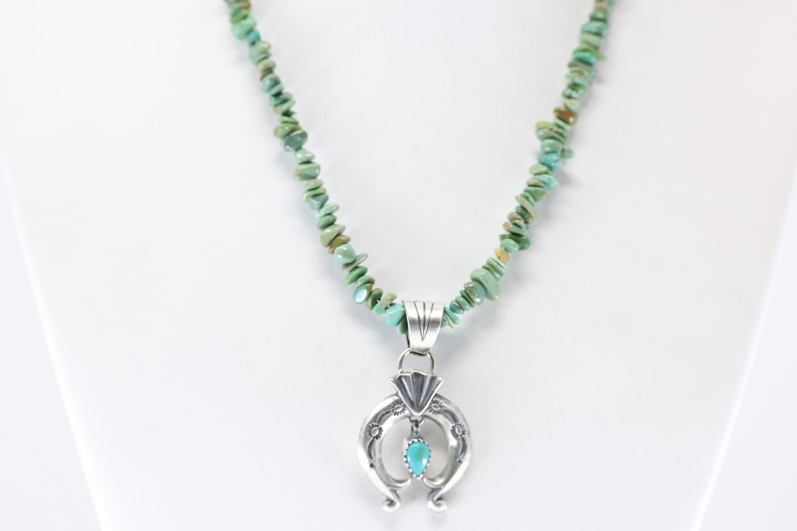 Native America Navajo Sterling Silver Turquoise Naja Necklace By Sharon McCarthy. (1 of 4)