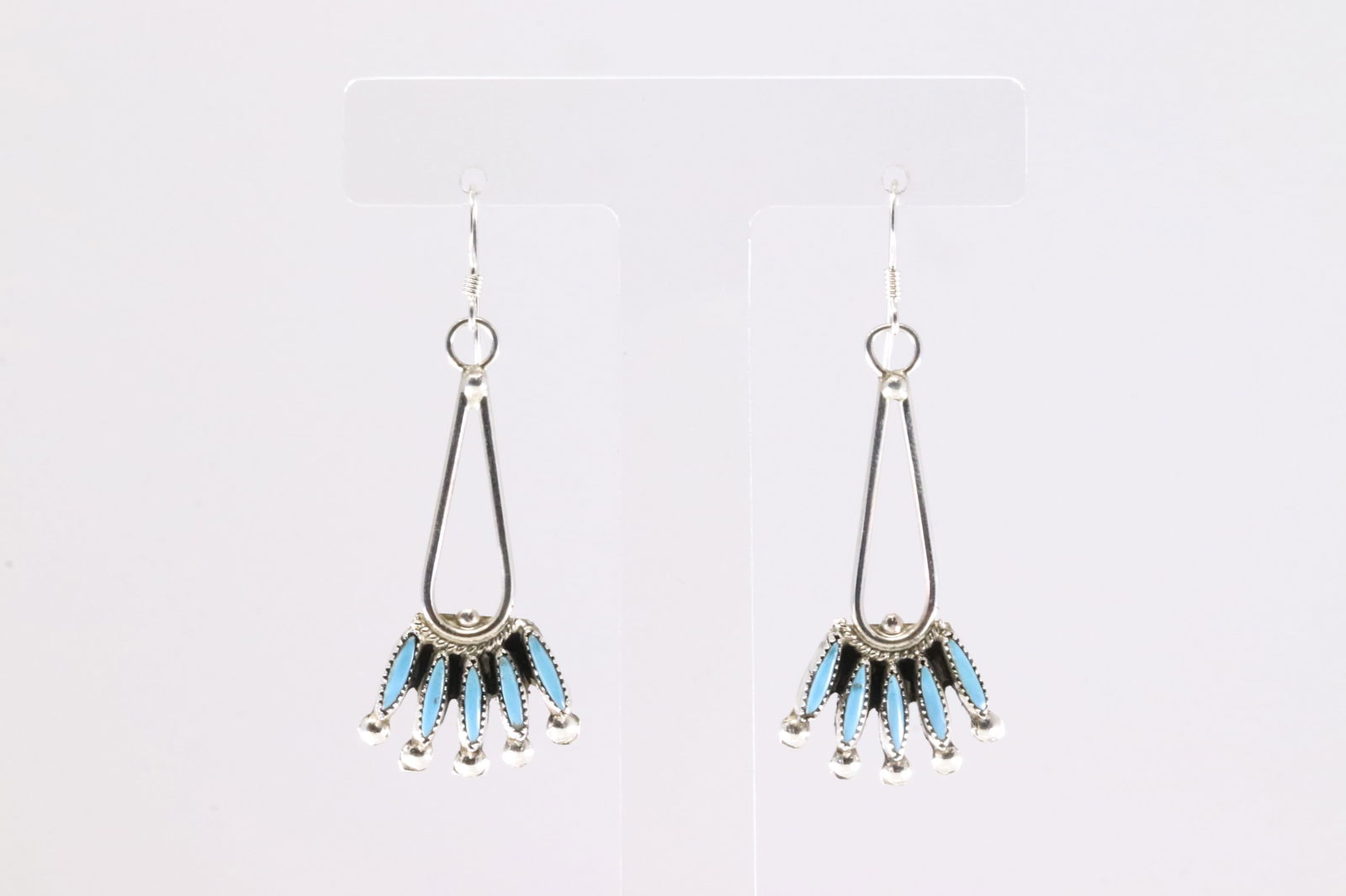 Native America Navajo Sterling Silver Turquoise Dangling Earring's. (Plaese Look Close At Photos) (1 of 4)