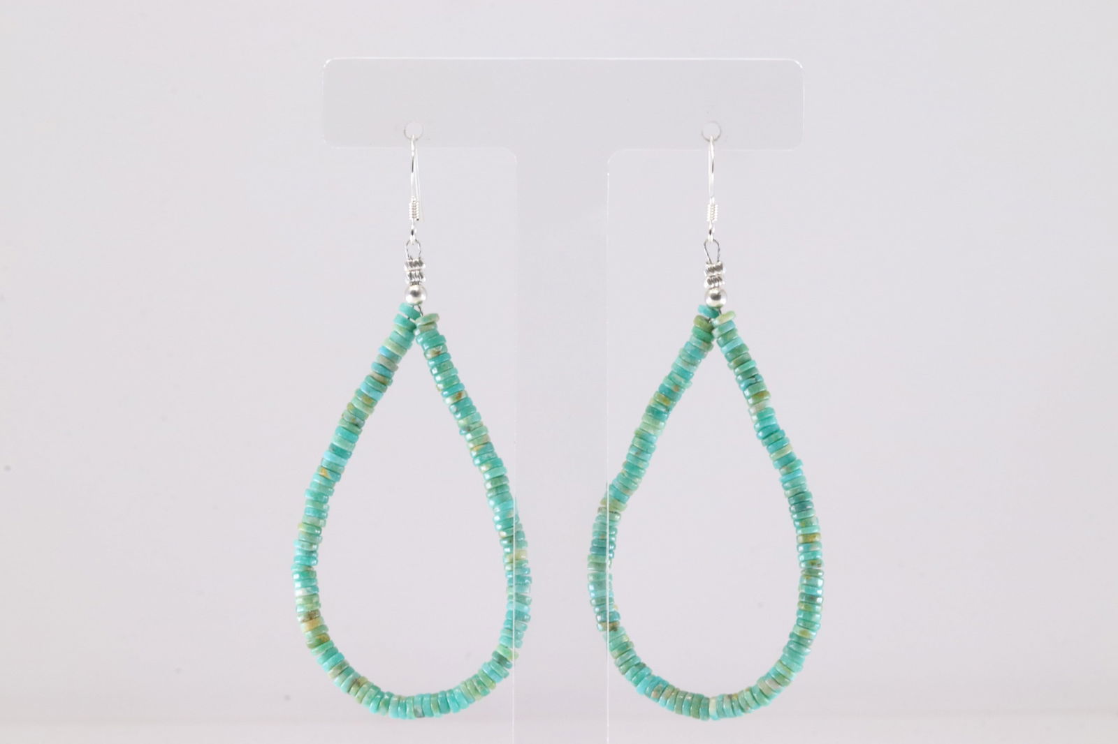 America Sterling Silver Turquoise Dangling Earring's. (1 of 3)