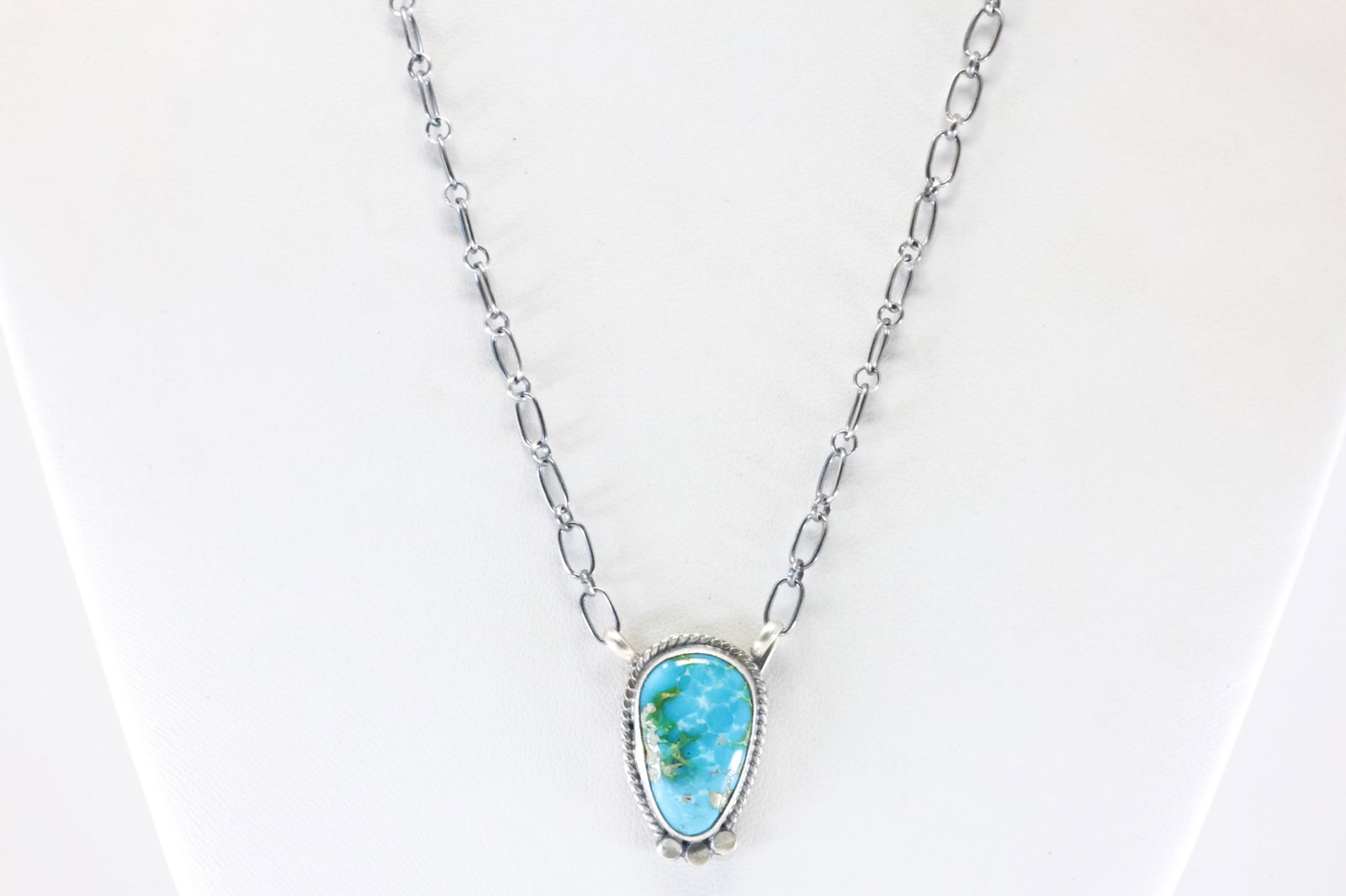 America Sterling Silver Sonora Gold Turquoise Necklace. (1 of 4)