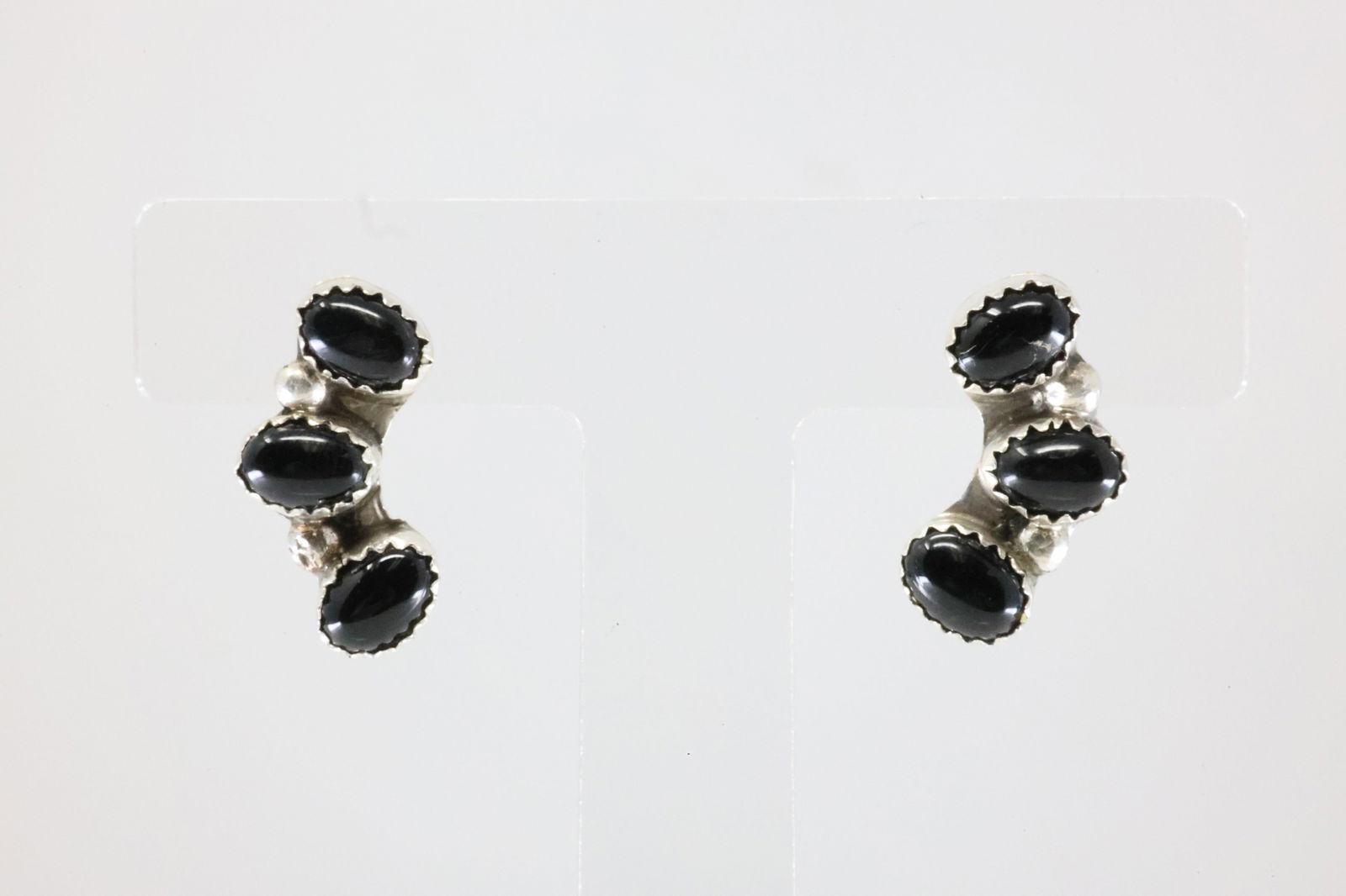 America Sterling Silver Black Onyx Post Earring's.: This is a America Sterling Silver Black Onyx Post Earring's.