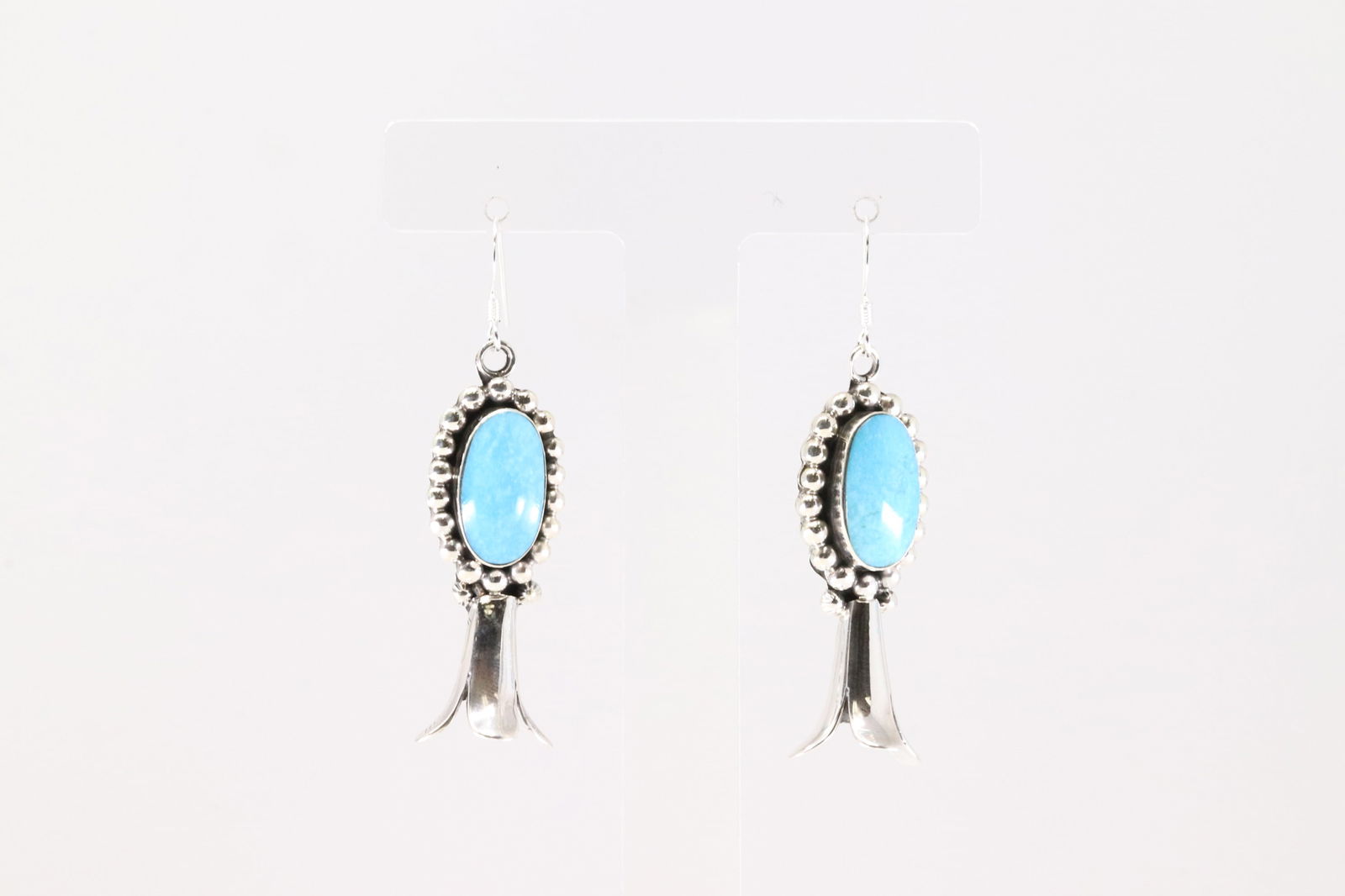 Native America Sterling Silver Turquoise Dangling Earring's. (1 of 4)
