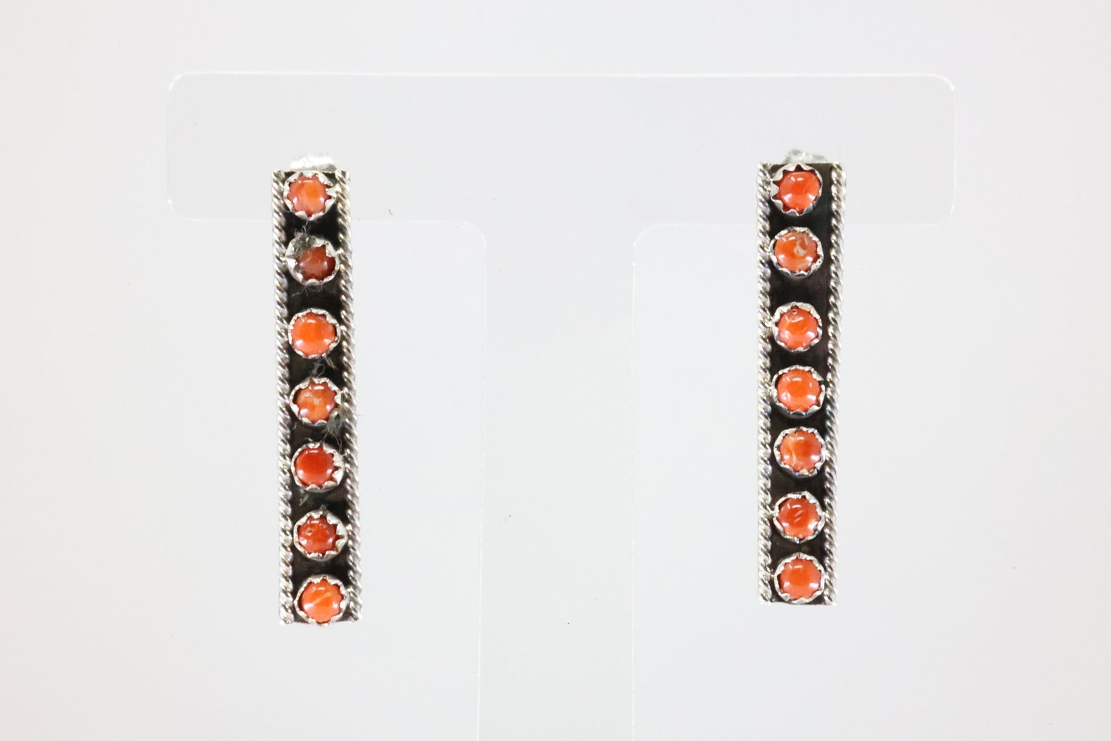 America Sterling Silver Coral Post Earring's. (1 of 4)