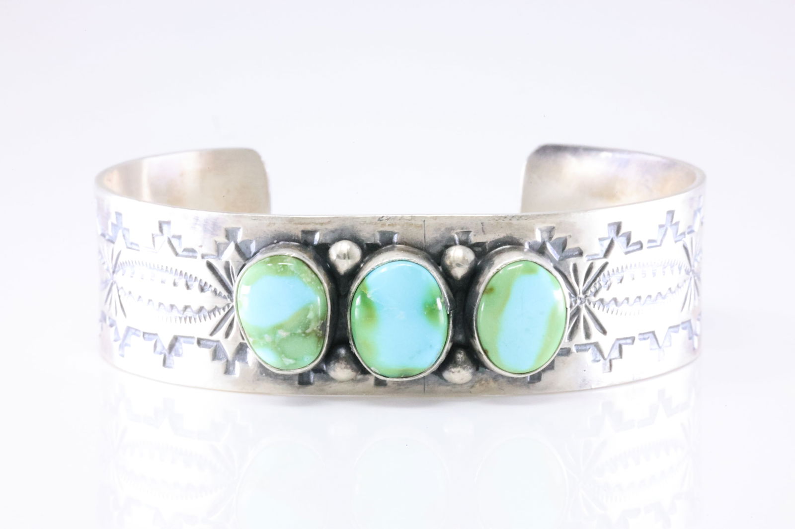 Native America Navajo Sterling Silver Sonora Gold Turquoise Bracelet Cuff By Bobby Platero. (1 of 4)