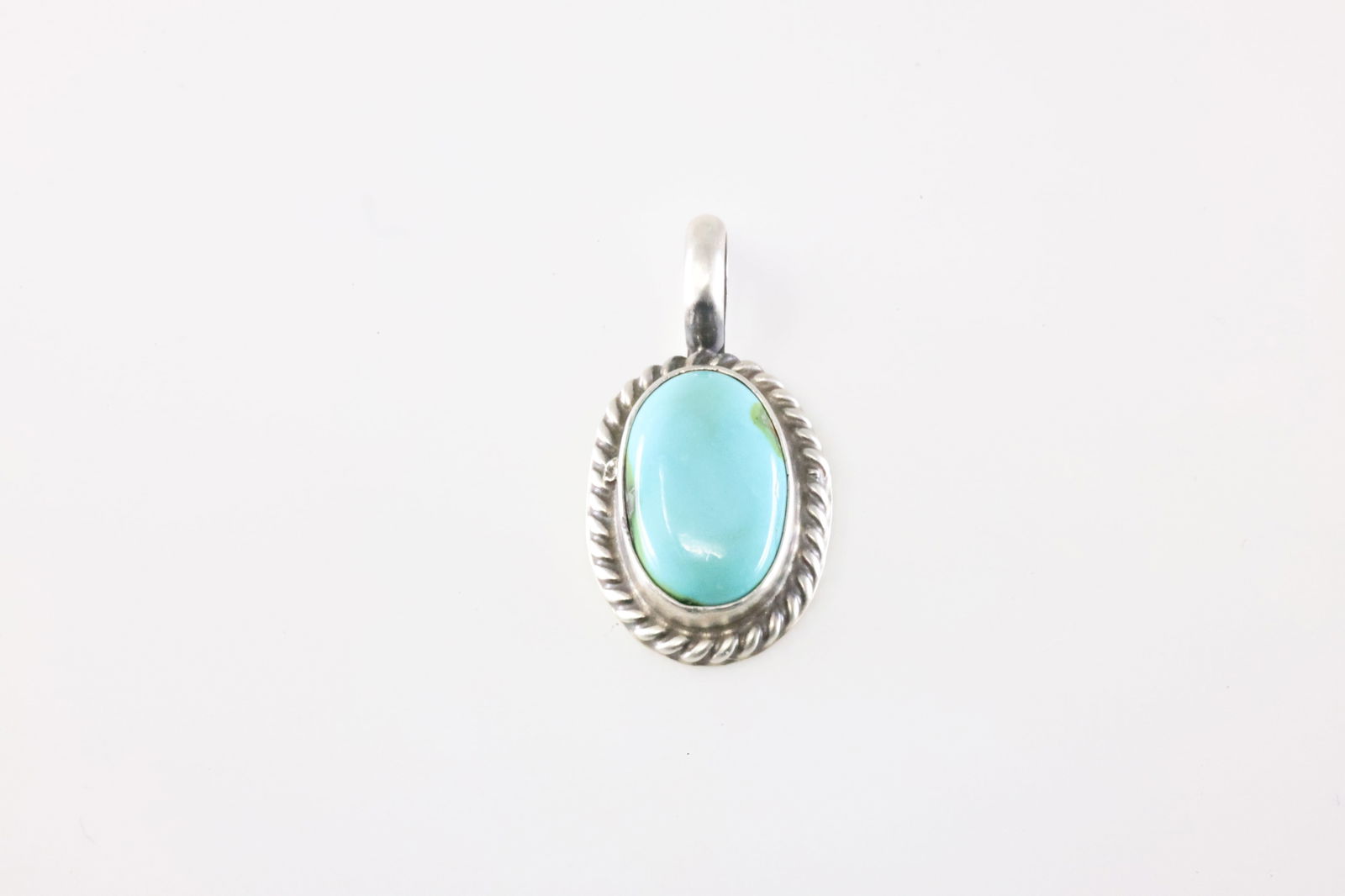 Native America Navajo Sterling Silver Sonora Gold Turquoise Pendant By Johnny Dixon.: This is a Native America Navajo Sterling Silver Sonora Gold Turquoise Pendant By Johnny Dixon.
