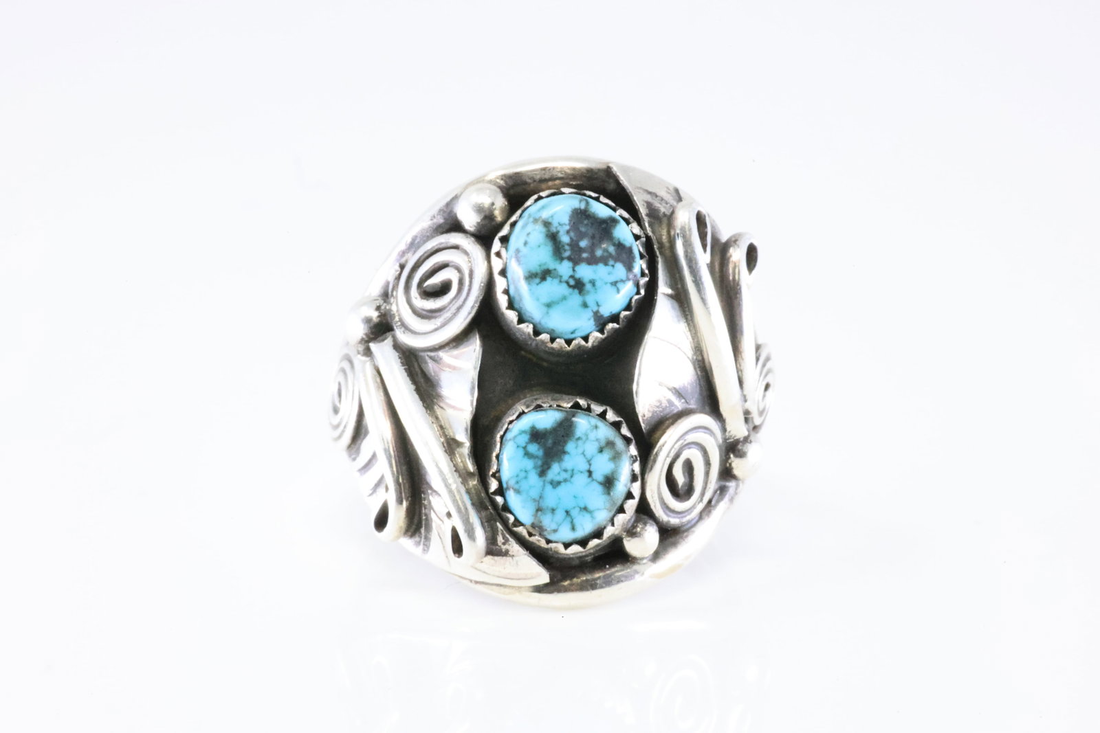 Native American Navajo Sterling Silver Turquoise Ring By B. (1 of 4)
