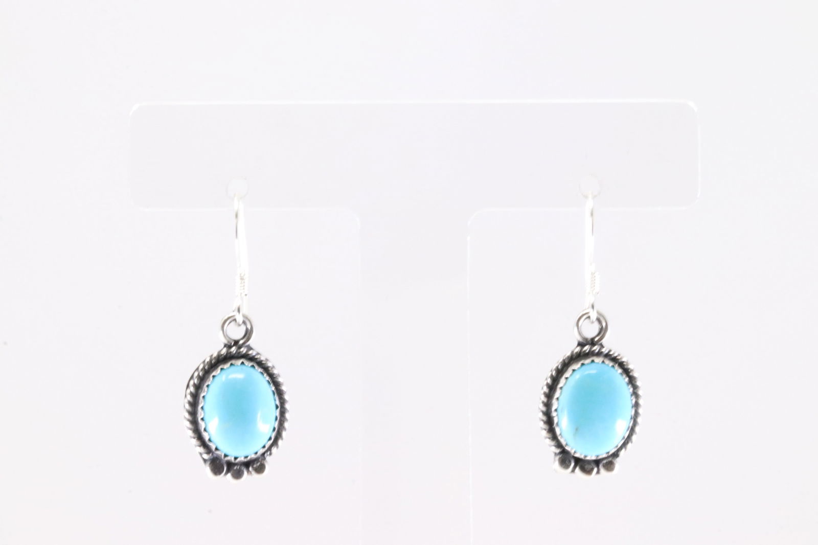 America Sterling Silver Turquoise Dangling Earring's. (1 of 3)