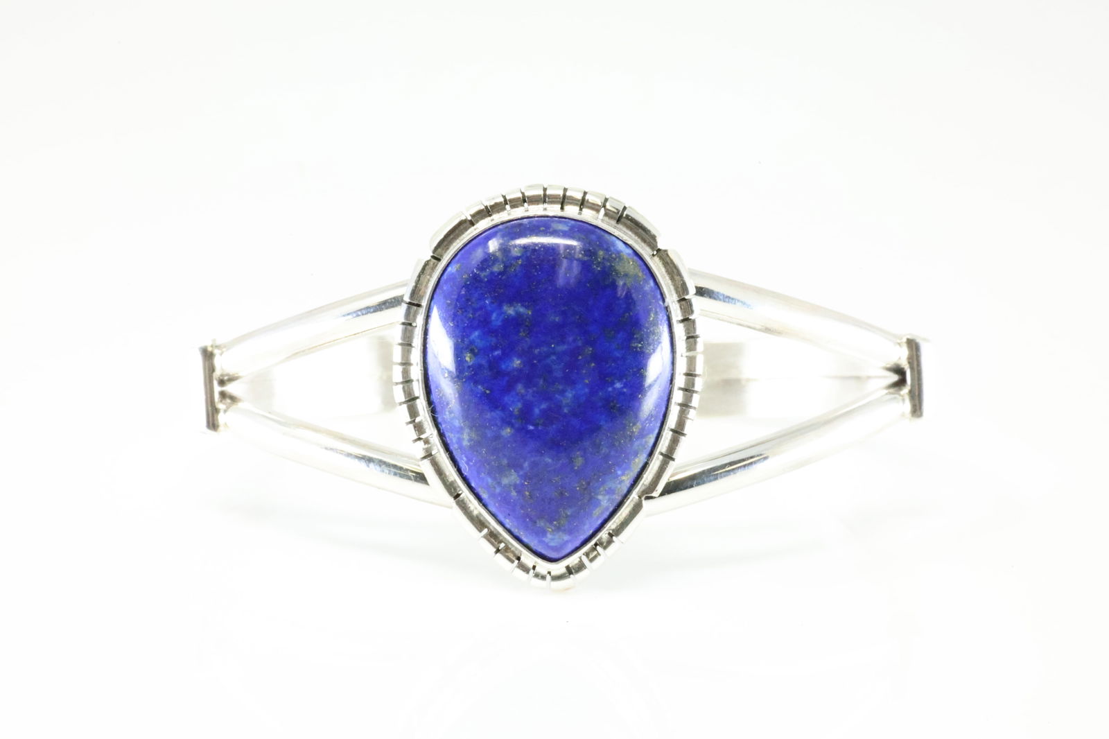 Native America Navajo Sterling Silver Blu Lapis Stone Bracelet Cuff By S.E. (1 of 4)