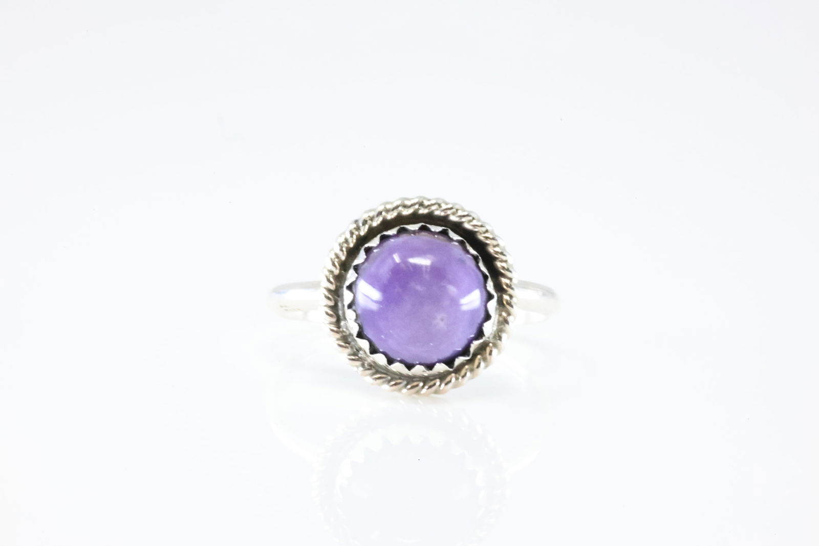 Native America Navajo Sterling Silver Purple Spiny Oyster Ring By Esther White. (1 of 3)