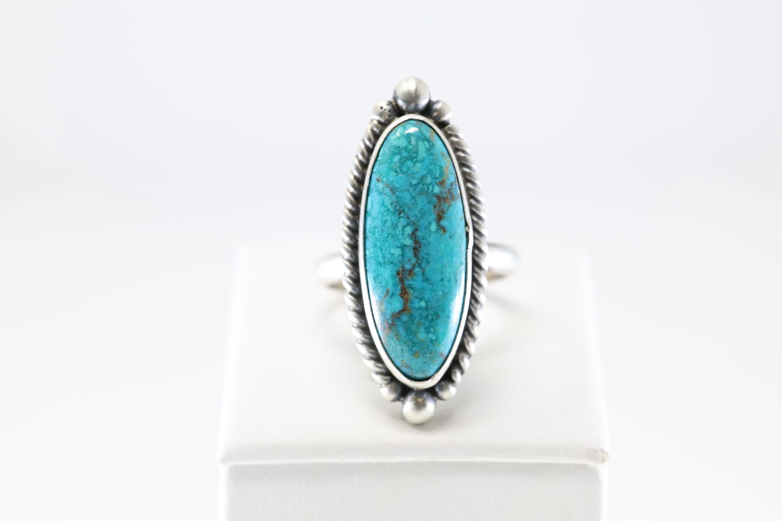 Native America Navajo Sterling Silver Turquoise Ring By Eugene Belone. (1 of 4)