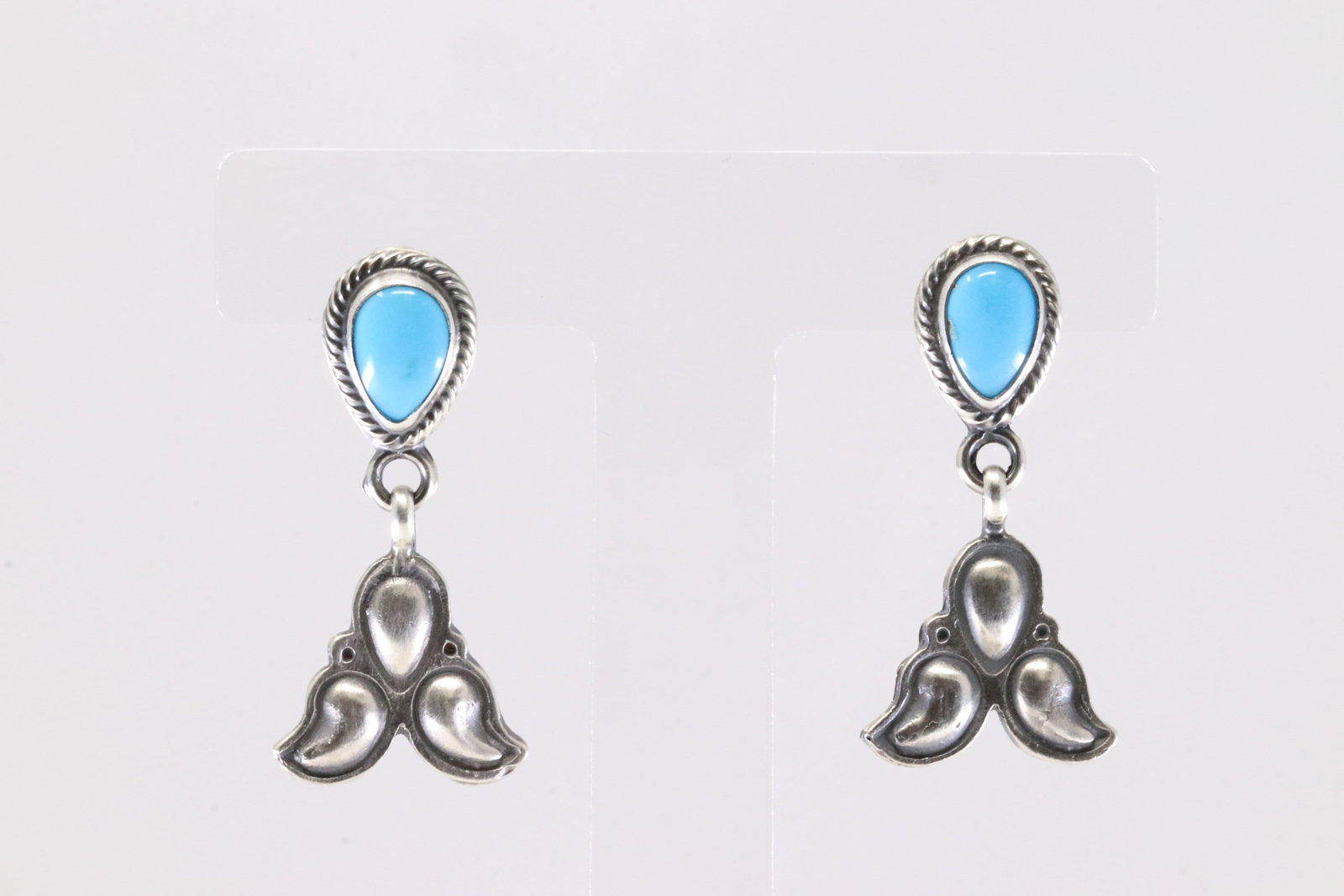America Sterling Silver Turquoise Post / Dangling Earring's. (1 of 4)