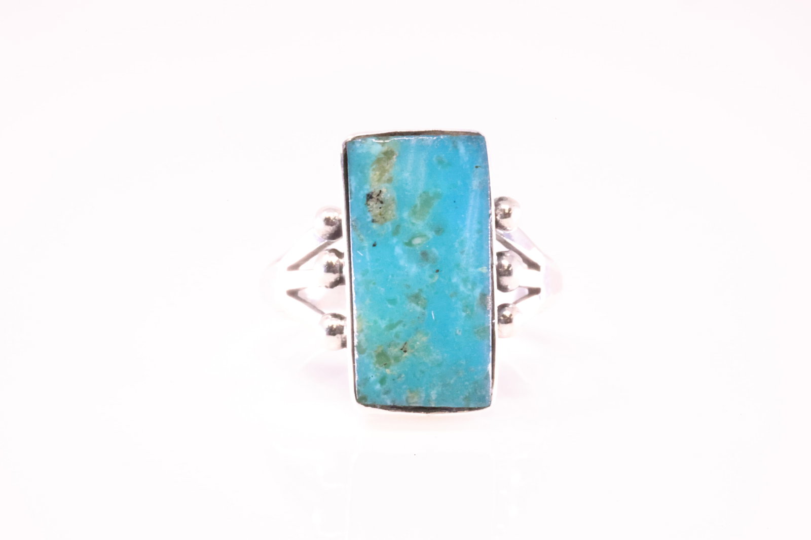 America Sterling Silver Turquoise Ring By Gilbert Smith. (1 of 3)