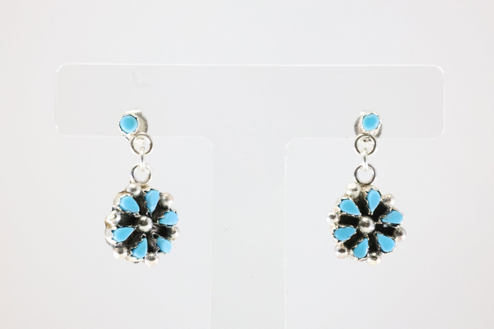 America Sterling Silver Turquoise Post / Dangling Earring's. (1 of 3)