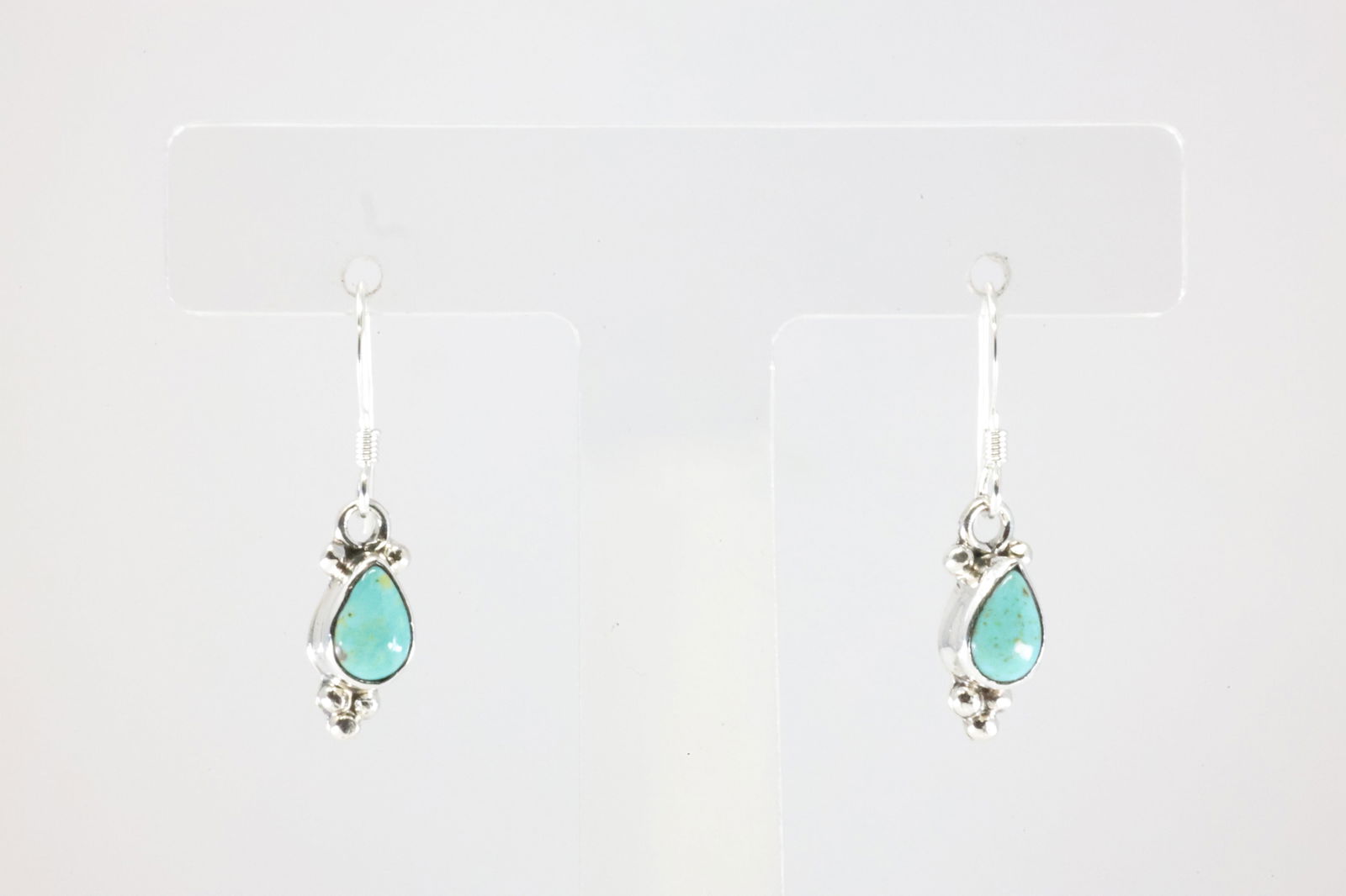 America Sterling Silver Turquoise Dangling Earring's. (1 of 3)