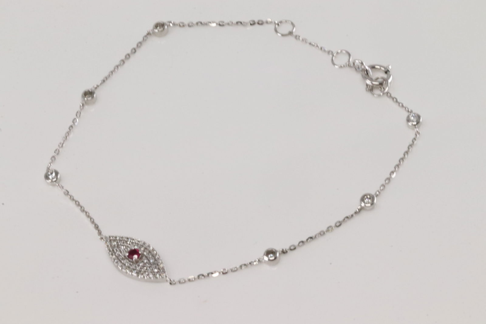 Ruby & Diamond Bracelet Link 14Kt. - 2