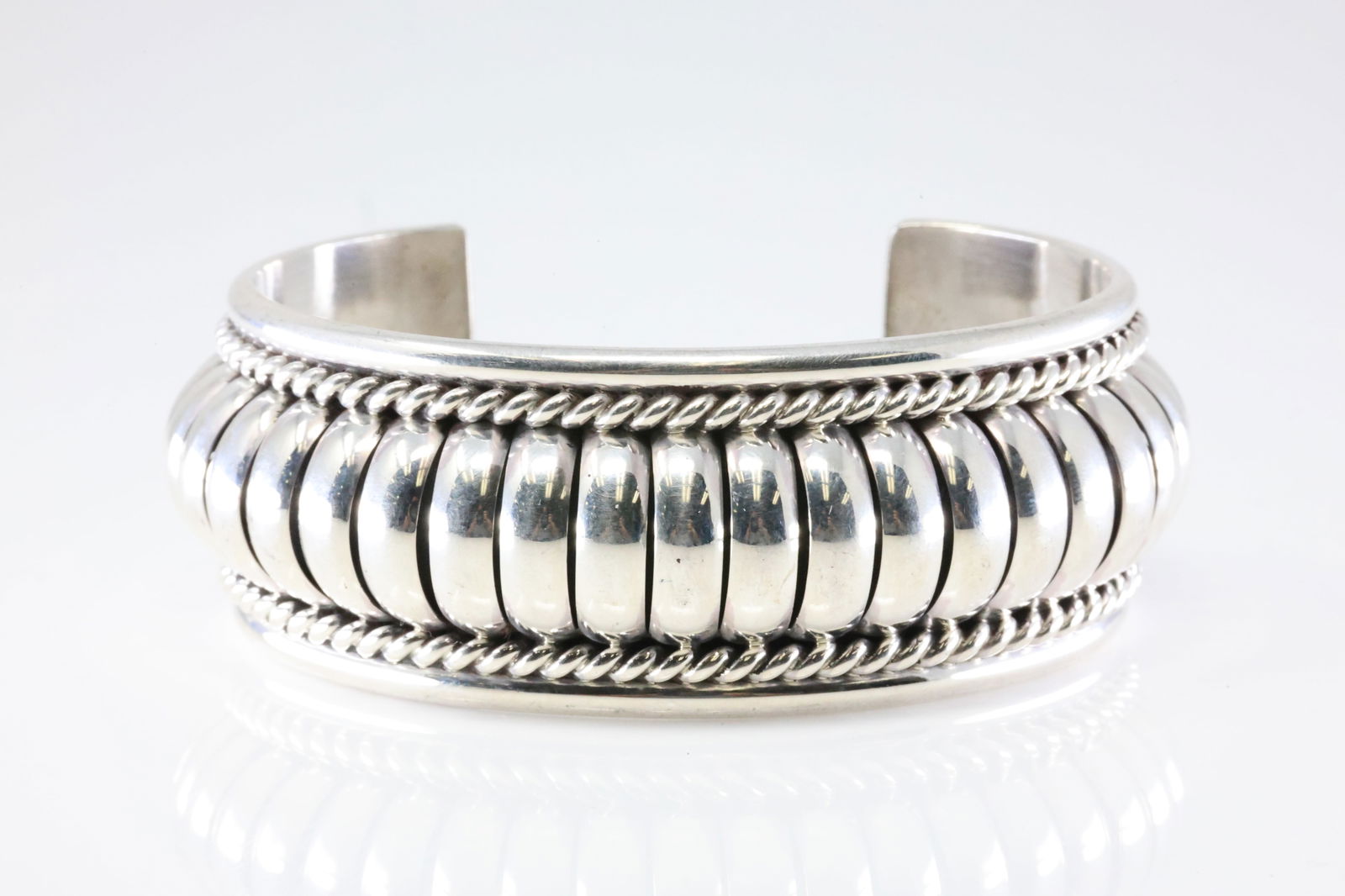 Native American Navajo Sterling Silver Solid Stamp Bracelet Cuff By TC.: This is a Native American Navajo Sterling Silver Solid Stamp Bracelet Cuff By TC. Stamp TC.