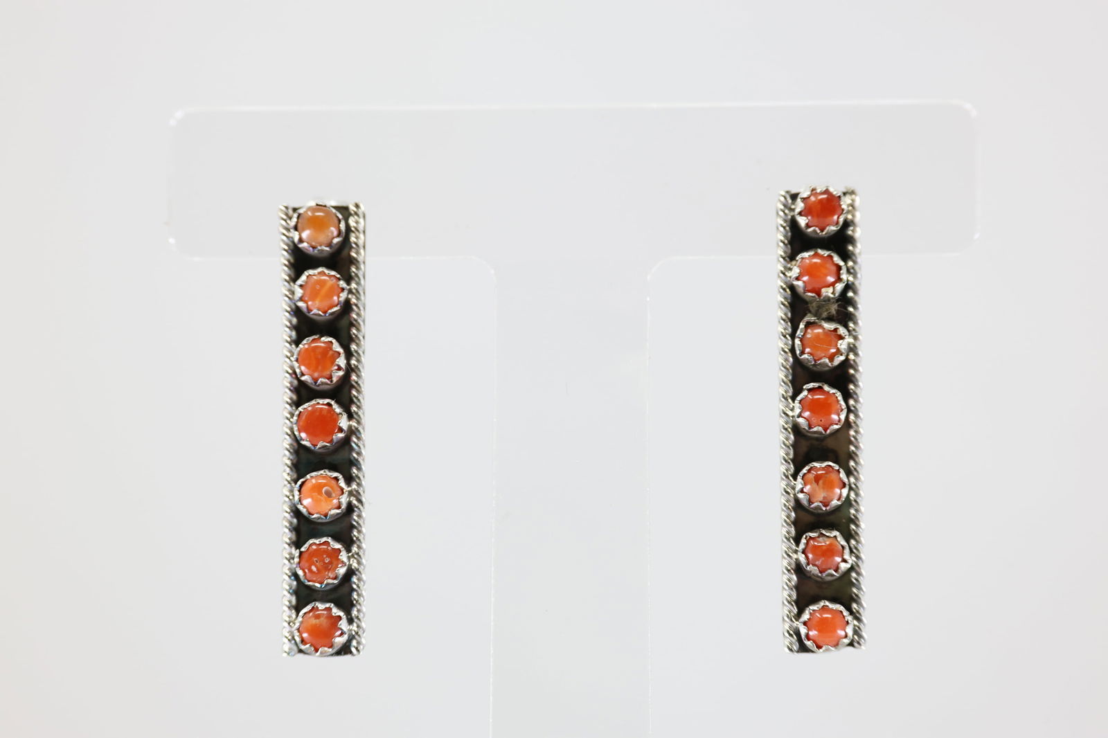 America Sterling Silver Coral Post Earring's. (1 of 4)