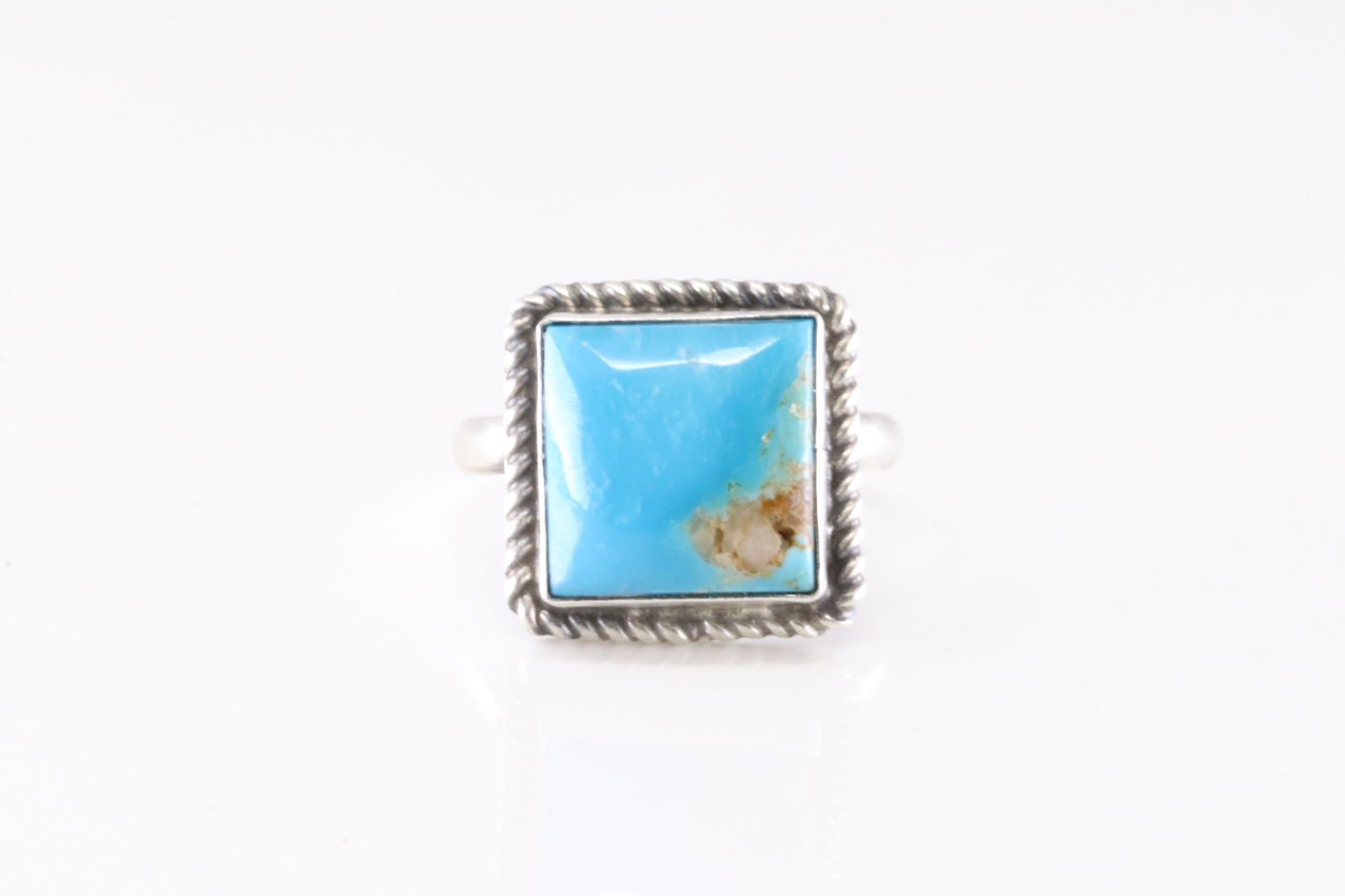 Native America Navajo Sterling Silver Turquoise Ring By J.: This is a Native America Navajo Sterling Silver Turquoise Ring By J. Ring size: 7.25.