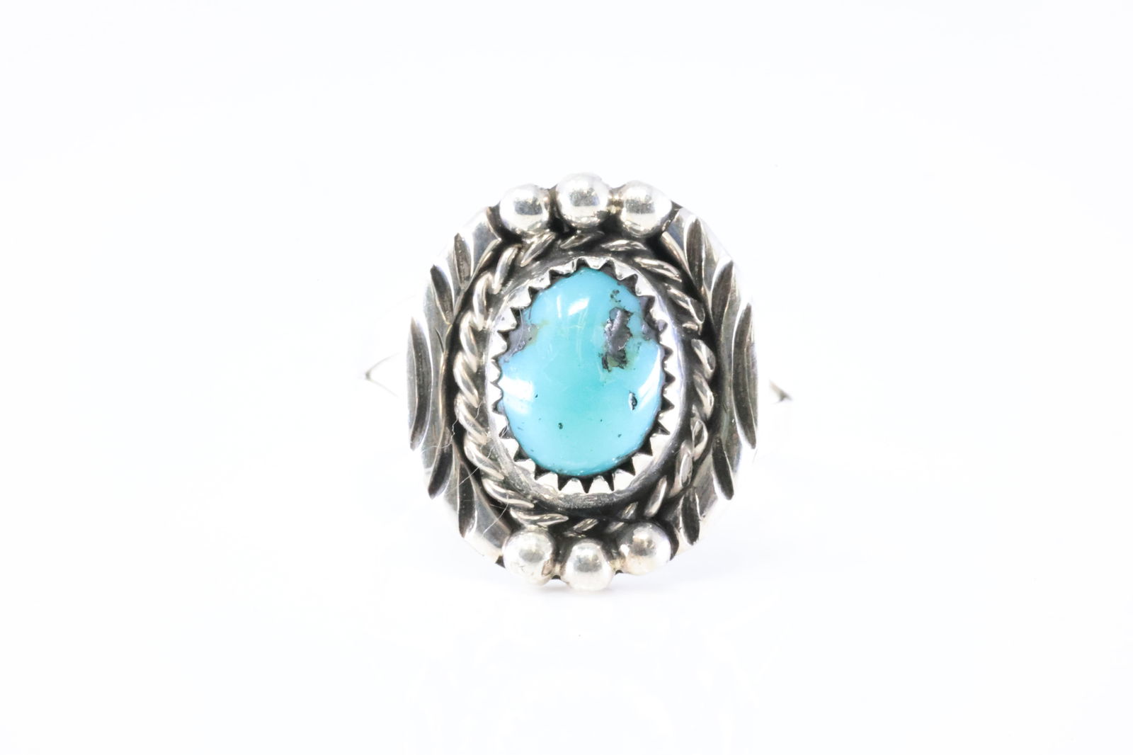 Native America Navajo Sterling Silver Turquoise Ring By B. (1 of 4)