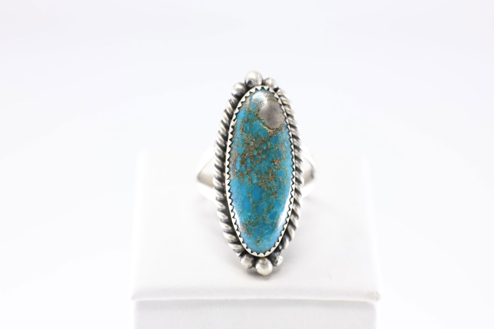 Native America Navajo Sterling Silver Turquoise Ring By F. (1 of 4)